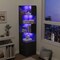 ELECWISH Corner Shelf with Light 5-Tier Black Storage Cabinet with Drawers Modern Tall Bookshelf Stand for Living Room